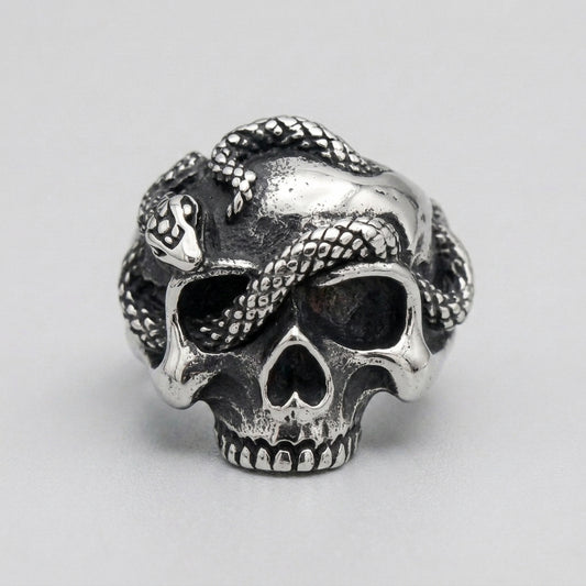 Skull of the Serpent God Ring