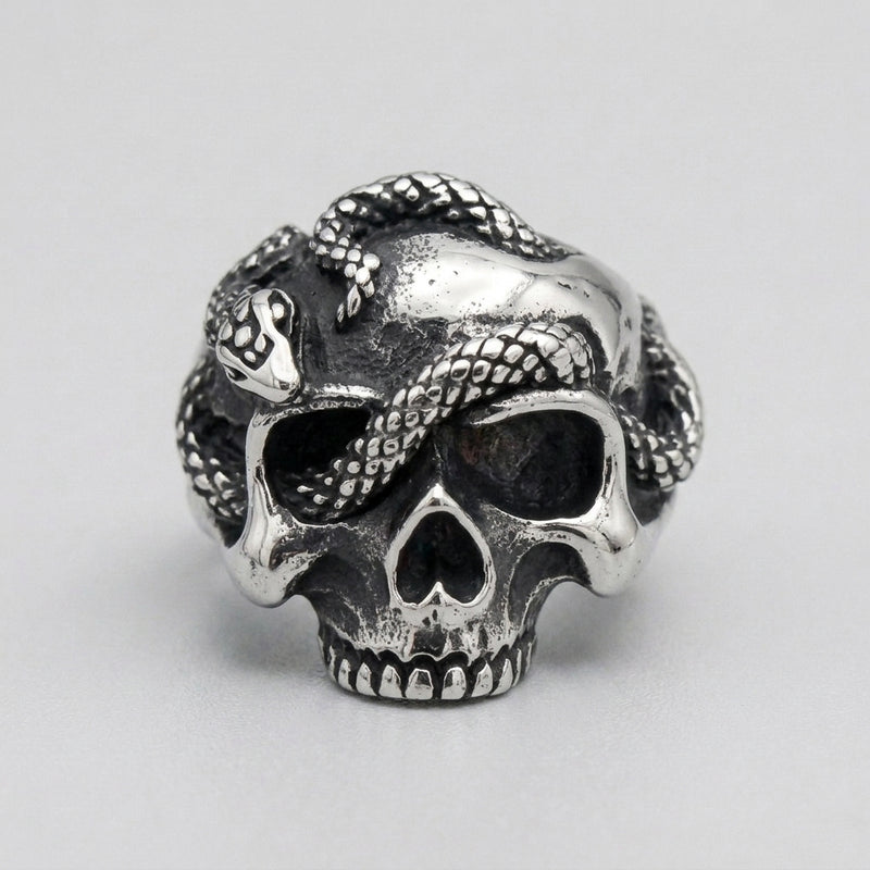 Skull of the Serpent God Ring