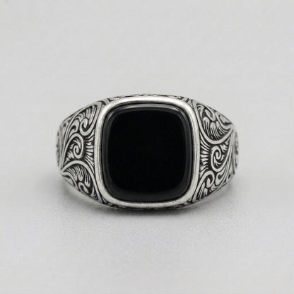Midnight Sovereign Black Onyx Signet Ring
