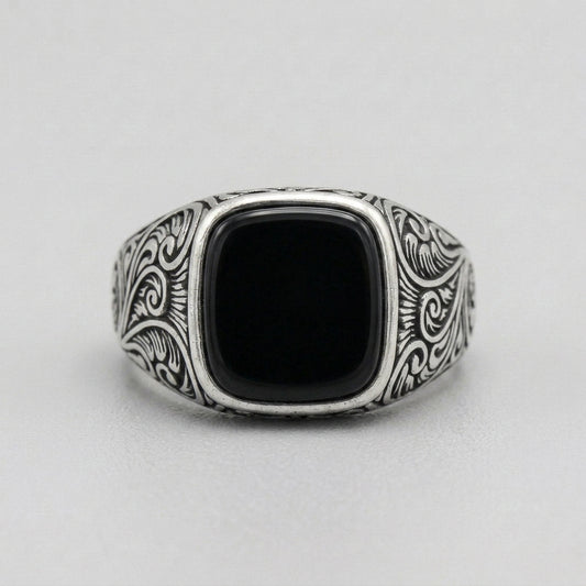 Midnight Sovereign Black Onyx Signet Ring