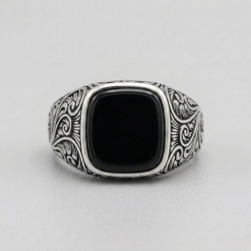 Midnight Sovereign Black Onyx Signet Ring