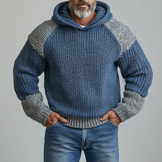 Men's Vingate Contrast Wool Blend Chunky Knit Hooded Sweater elevenforest