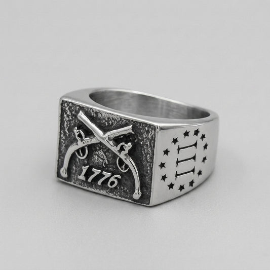 Flintlock Pistols Statement Signet Ring