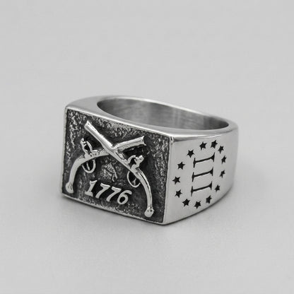 Flintlock Pistols Statement Signet Ring