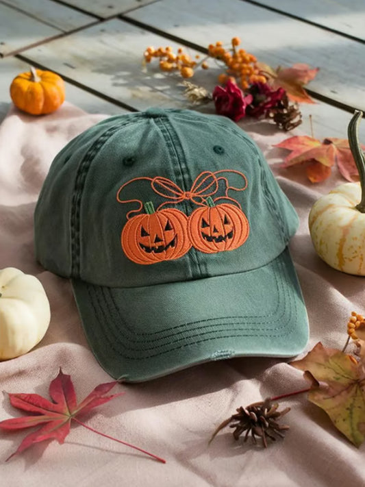 Autumn Halloween Ghost Smiling Face Printed Baseball Cap artswardrobe