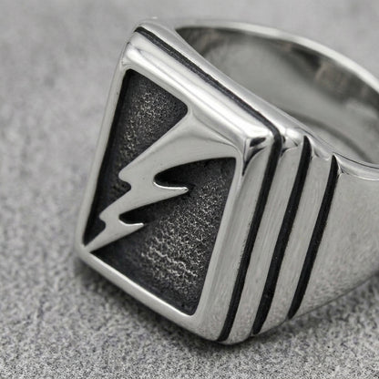 Bold Lightning Bolt Statement Ring