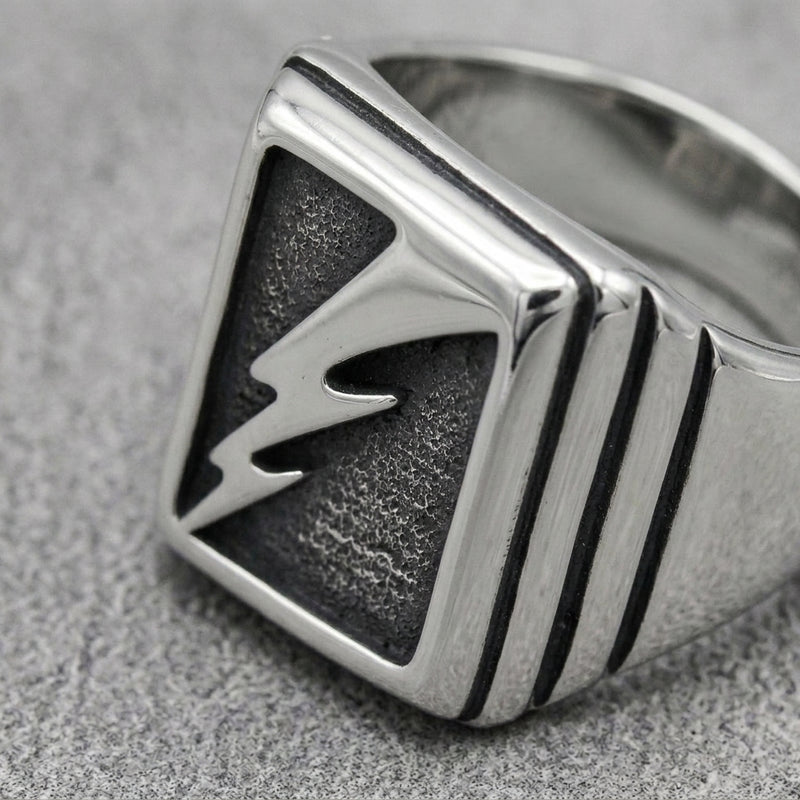 Bold Lightning Bolt Statement Ring