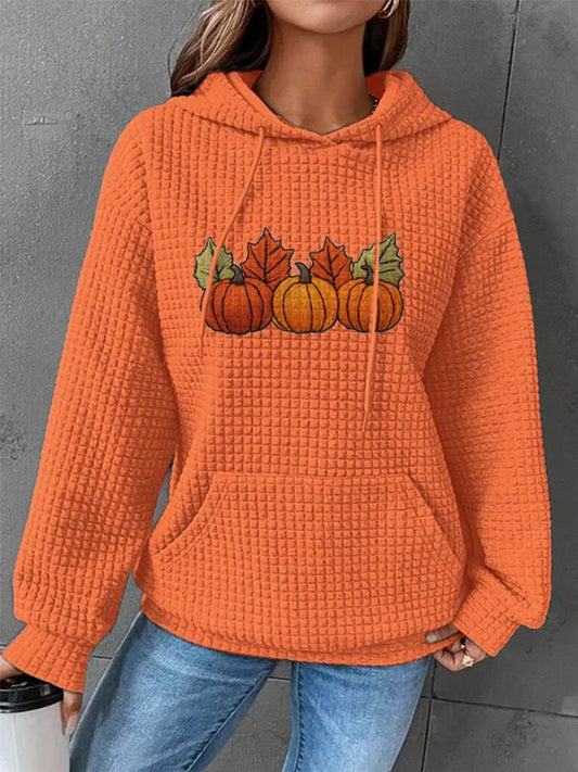 Comstylish Women's Fall Pumpkin Check Hoodie