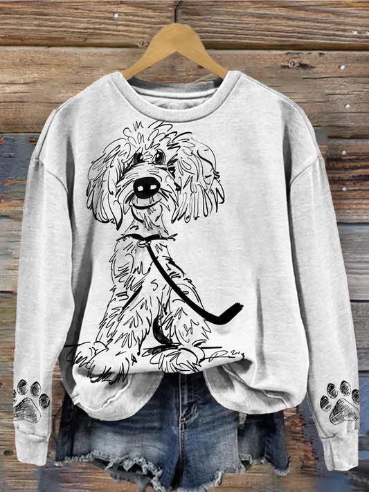 Comstylish Lovely Dog & Paws Art Comfy Sweatshirt