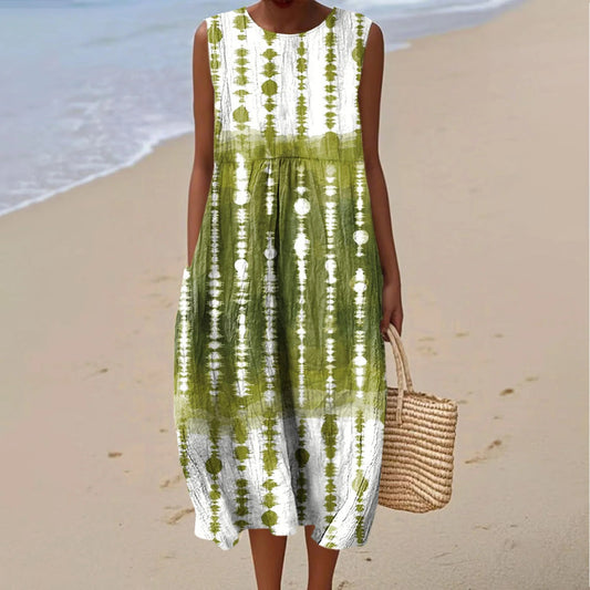 Women's Vintage Gradient Art Print Casual Dress artswardrobe