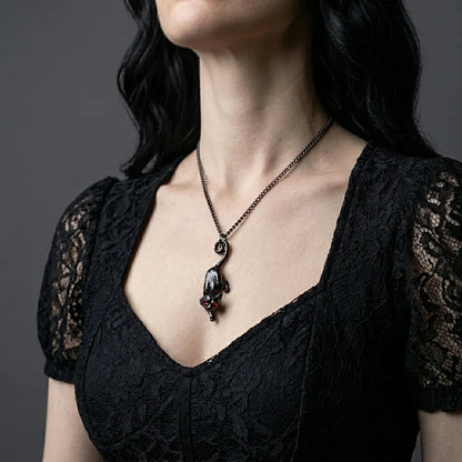 Cursed Shadow Cat Blood Eye Necklace