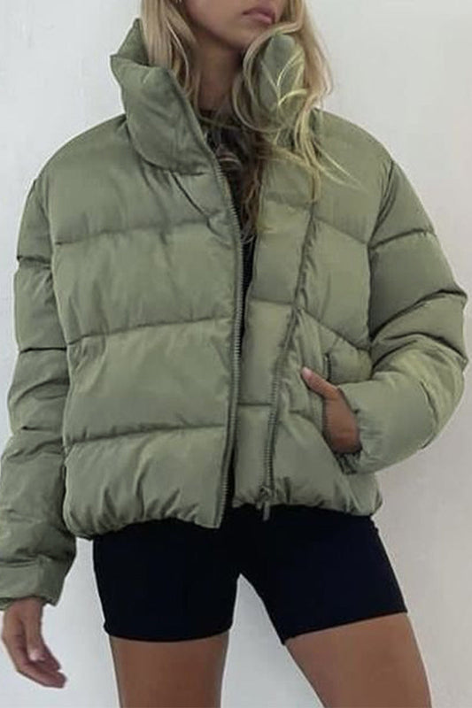 Melanie® | Casual simple solid patchwork turtleneck sweater outerwear with pocket
