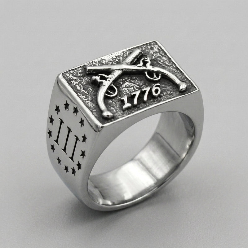 Flintlock Pistols Statement Signet Ring