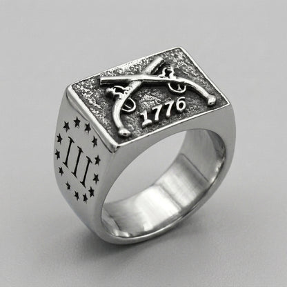 Flintlock Pistols Statement Signet Ring