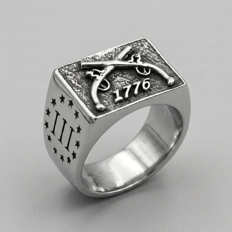 Flintlock Pistols Statement Signet Ring