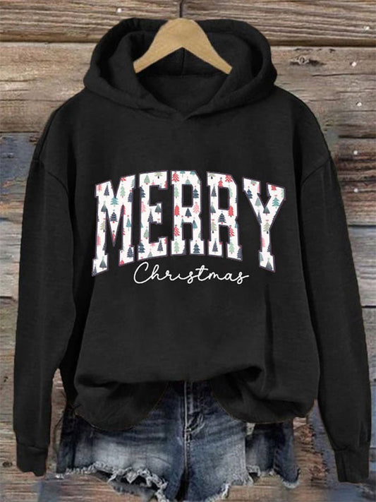 Comstylish Women's Christmas Tree Printed Hoodie