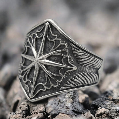 Gothic Compass Signet Ring