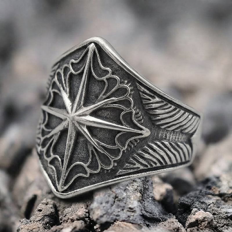Gothic Compass Signet Ring