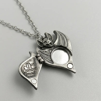 Cursed Bat Gothic Locket Necklace