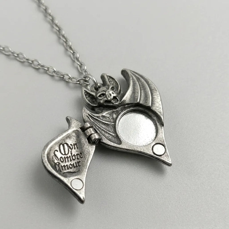 Cursed Bat Gothic Locket Necklace