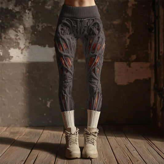 Halloween Muscle Anatomy Art Women's Knit Leggings artswardrobe