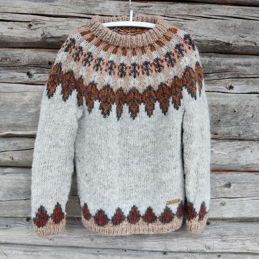 Vingate Fallen Leaves Iceland Jacquard Knitted Pullover Sweater artswardrobe