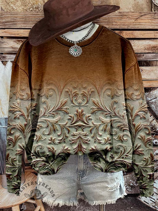 Comstylish Vintage Print Casual Sweatshirt