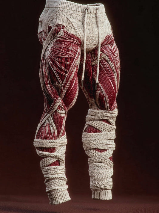 Men's Halloween Muscle Anatomy Bandage Art Knit Sweatpants artswardrobe