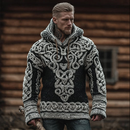 Men's Viking Style Celtic Knot Power Hooded Sweater artswardrobe