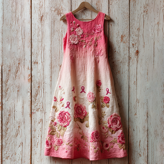 Women's Pink Rose Gradient Art Mini Elegant Dress