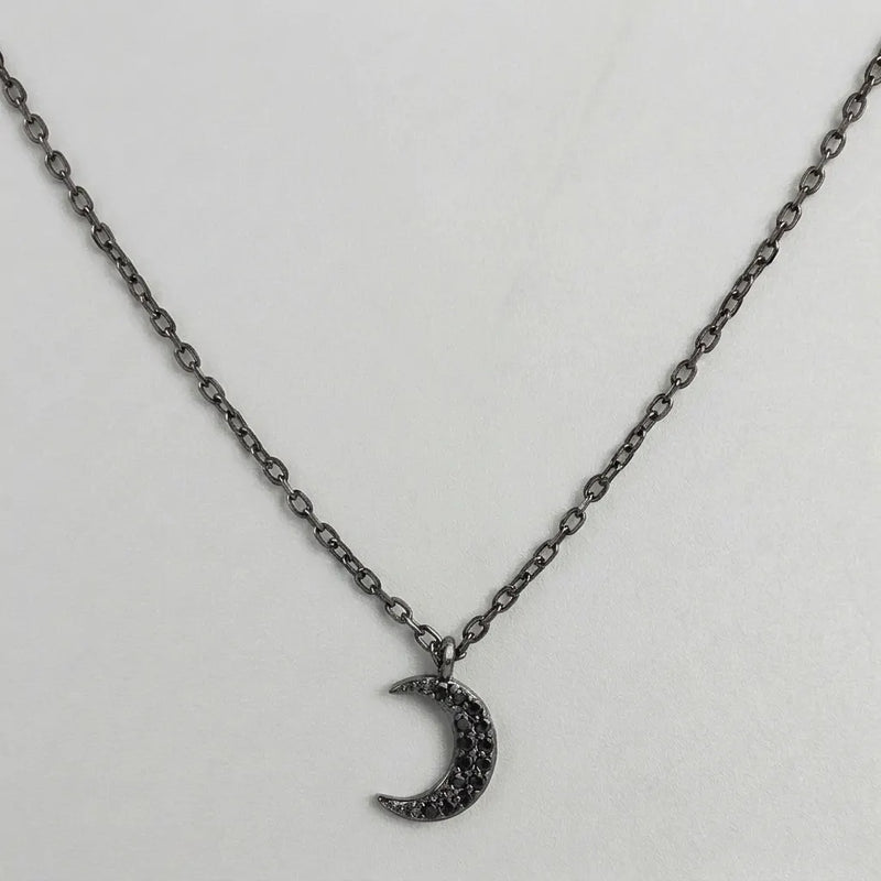 Dark Lunar Shadow Pendant Necklace
