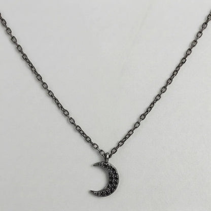 Dark Lunar Shadow Pendant Necklace