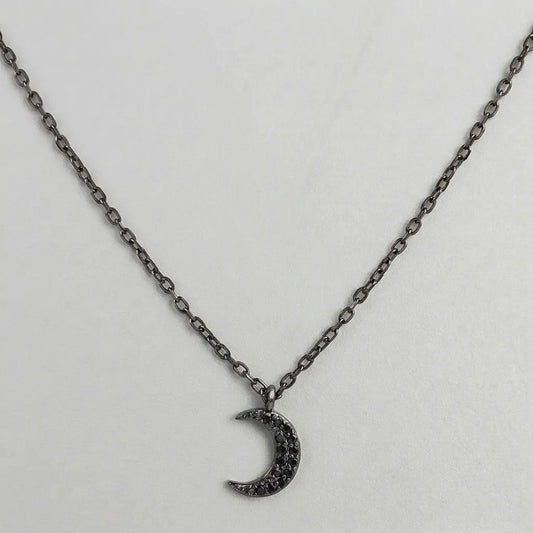 Dark Lunar Shadow Pendant Necklace