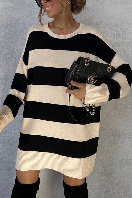 Anna® | Cream striped maxi sweater