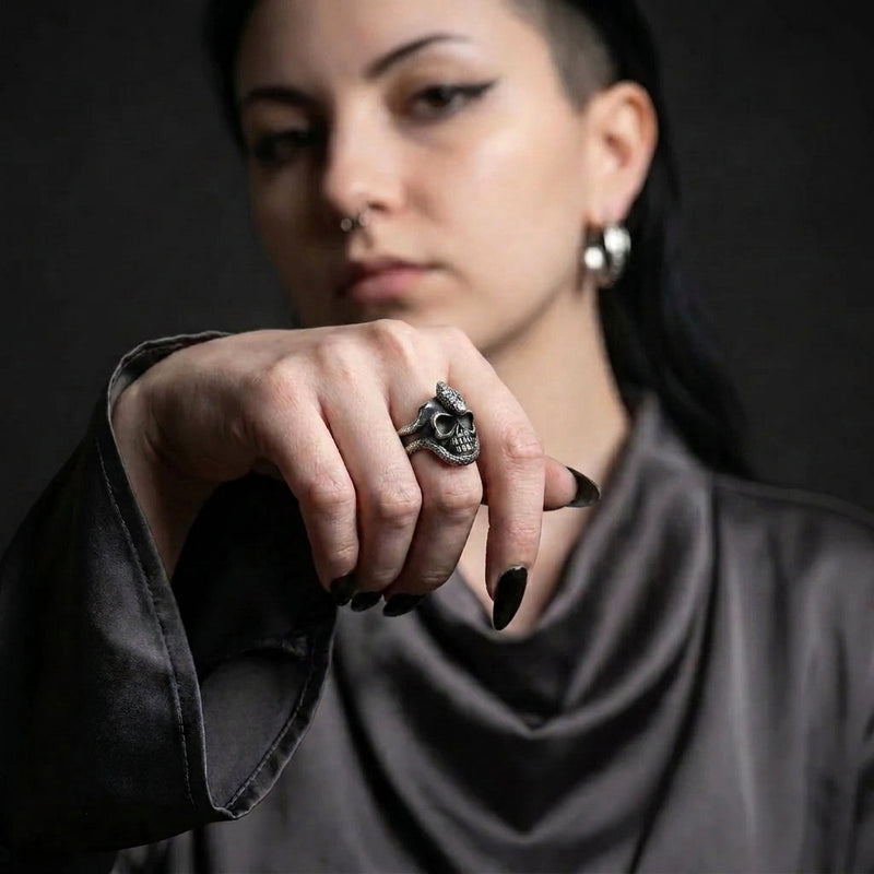 Snake and Skull Ring