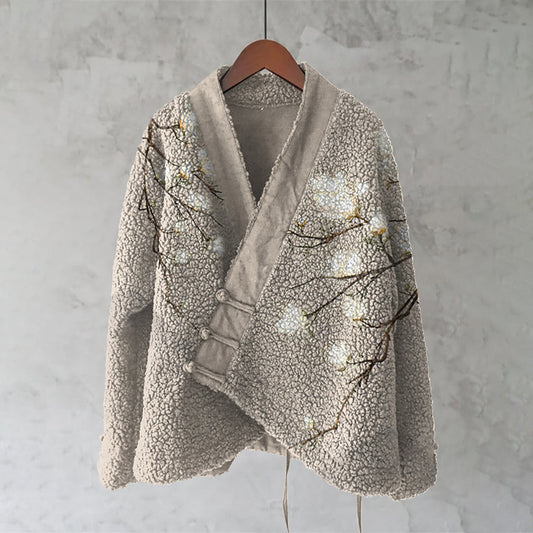 Comstylish Vintage Japanese Art Floral Design Kimono