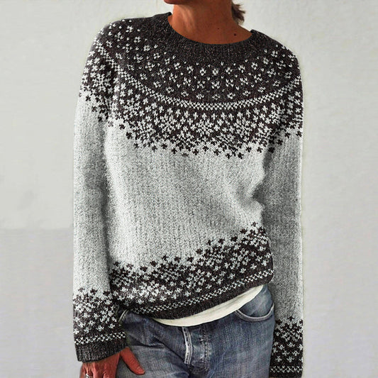 Vintage Christmas Snowflake Pattern Knitted Sweater elevenforest