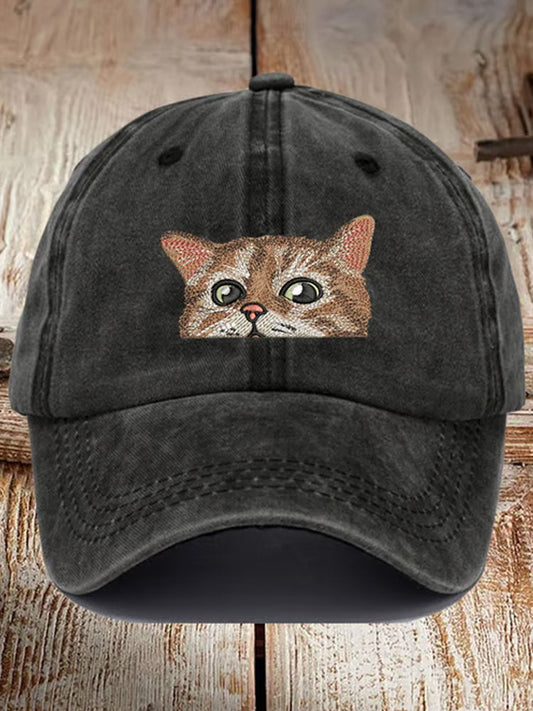 Cute Cat Animal Print Vintage Baseball Cap elevenforest