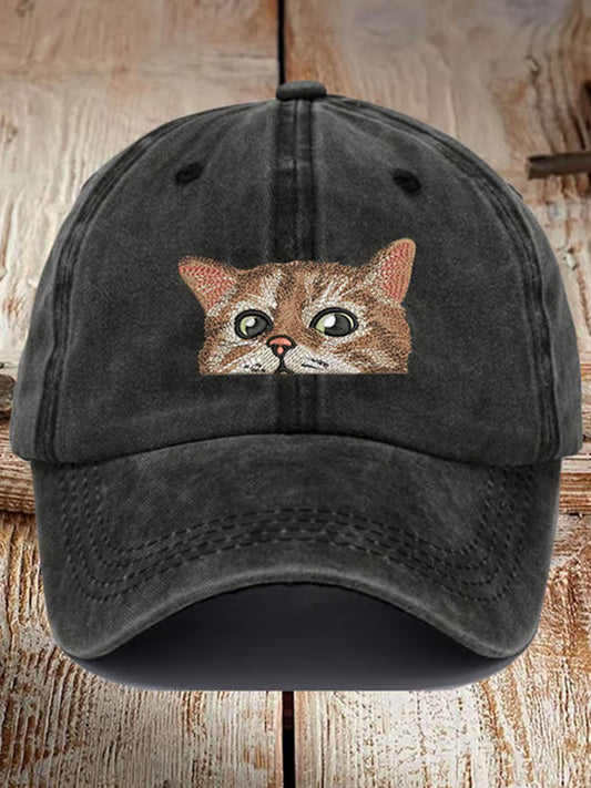 Comstylish Cute Cat Animal Print Vintage Baseball Cap