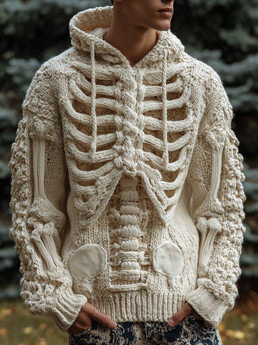 Halloween Anatomy Art Hooded Warm Retro Sweater artswardrobe