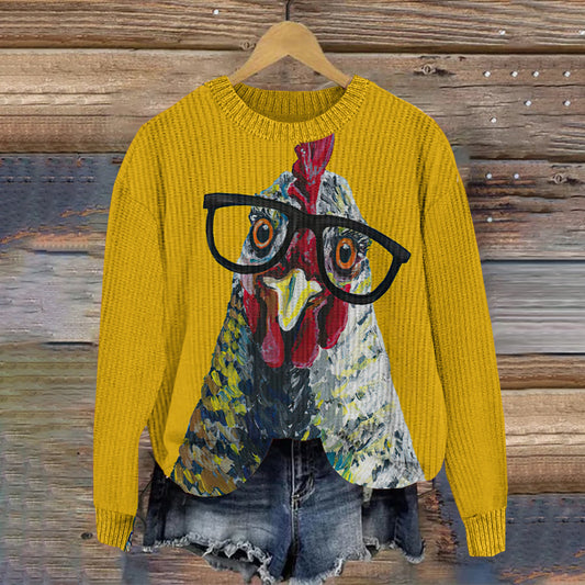 Vintage  Fun Rooster Women'S Sweater artswardrobe