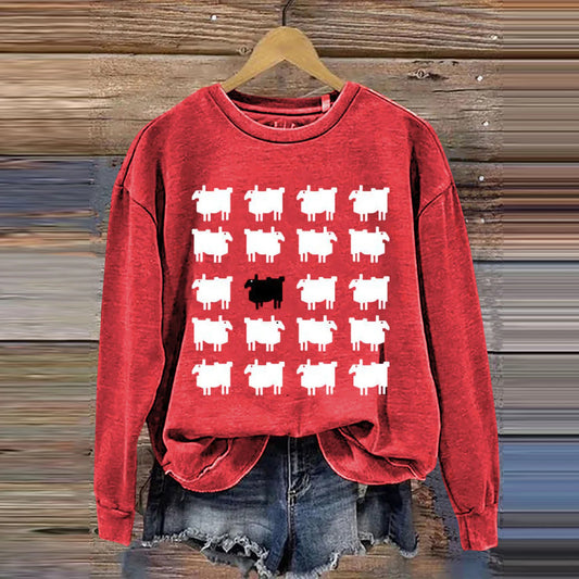 Comstylish Diana's Black Sheep Jumper Print Casual Sweatshirt