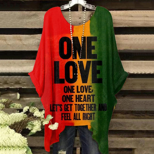 Vintage Reggae One Love Irregular Shirt artswardrobe