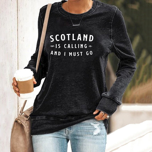 Comstylish Women's Scotland Is Calling And I Must Go Print Sweatshirt