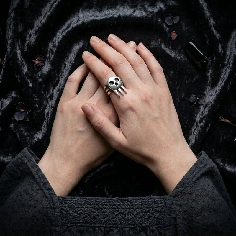 Soul Eater Skull Statement Ring
