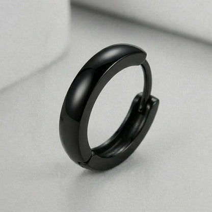 Black Stainless Steel Huggie Hoop Earrings