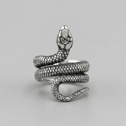 Antique Silver Wrap Snake Statement Ring