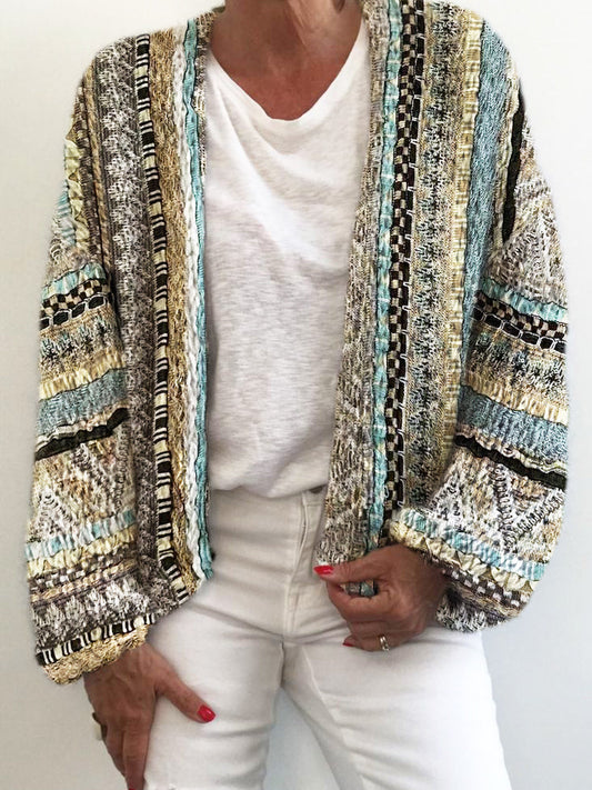 Women's Boho Floral Knit Sweater Cardigan elevenforest