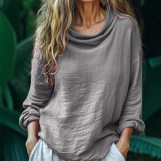 Comstylish Vintage Bohemian Style Linen Long Sleeve Shirt