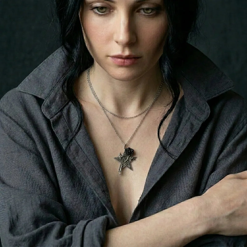 Dark Magic Rose Necklace